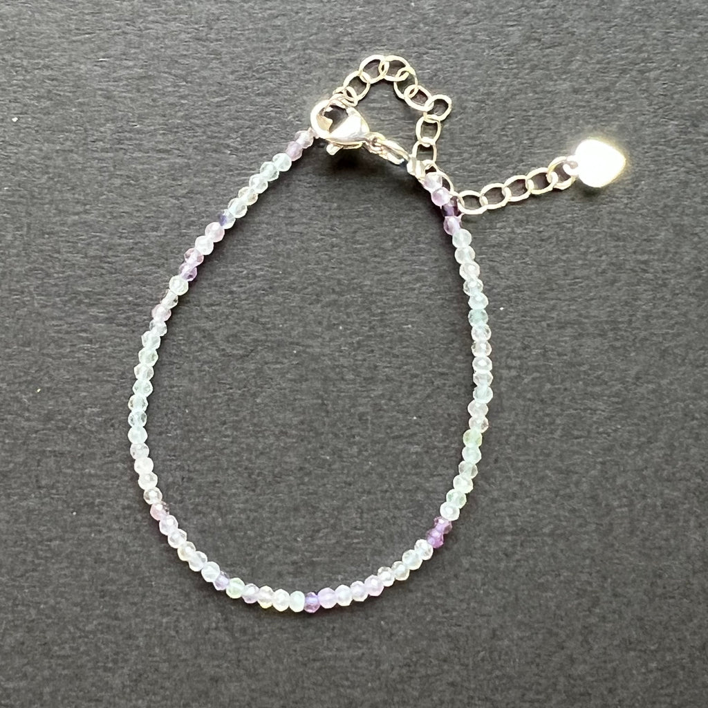 Bratara fluorit curcubeu 2mm reglabila, pietre semipretioase, DRUZY.RO 4