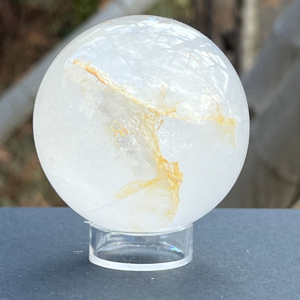 Sfera 6.5 cm cuart rutilat curcubeu model 36, druzy.ro, cristale 3