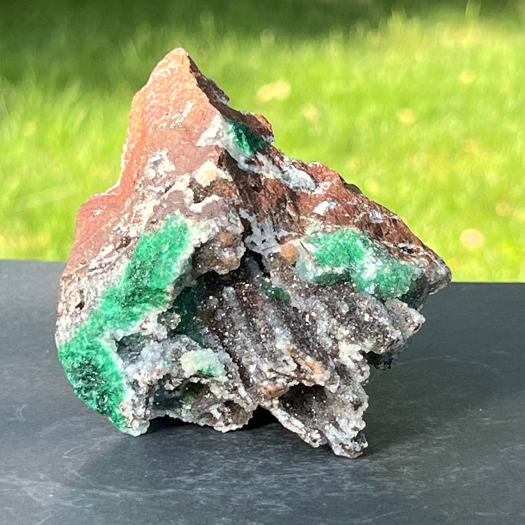 Malachit & dolomit in matrix cuart, cupru din Congo model 1, pietre semipretioase - druzy.ro 3
