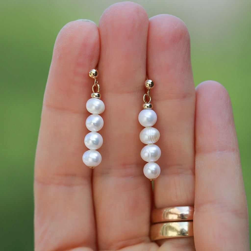Cercei perle naturale, aur filat - Soul Pearl #7, pietre semipretioase - druzy.ro 4 