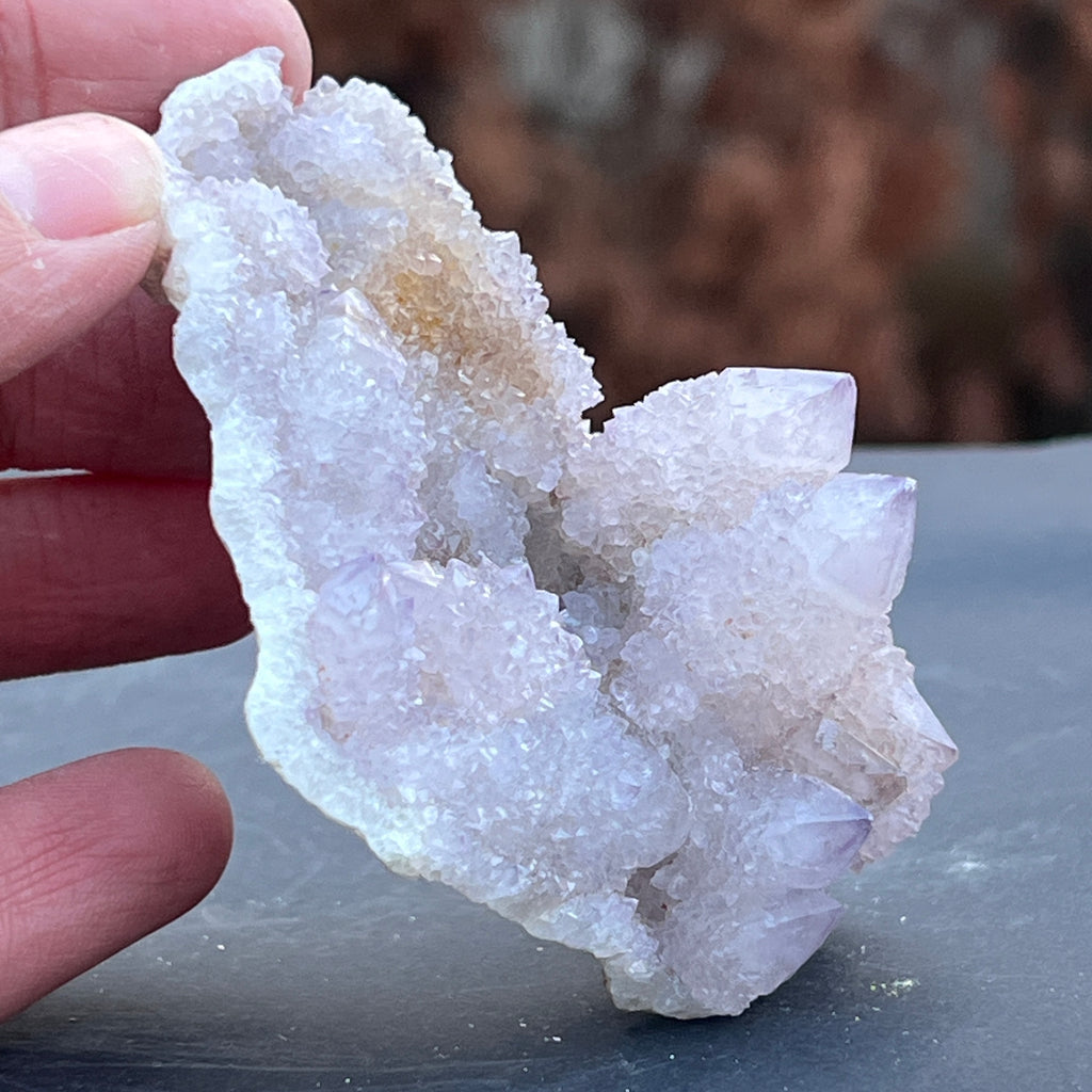 Cluster cuart cactus / spirit ametist liliac Africa de Sud model 127, pietre semipretioase - druzy.ro 5 