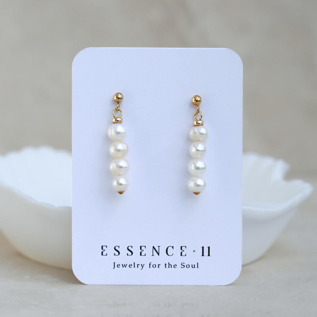 Cercei perle naturale, aur filat - Soul Pearl #7, pietre semipretioase - druzy.ro 5 