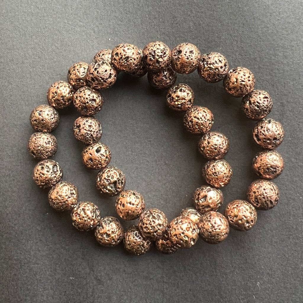 Bratara lava stones in cupru 10 mm, pietre semipretioase - druzy.ro 3 