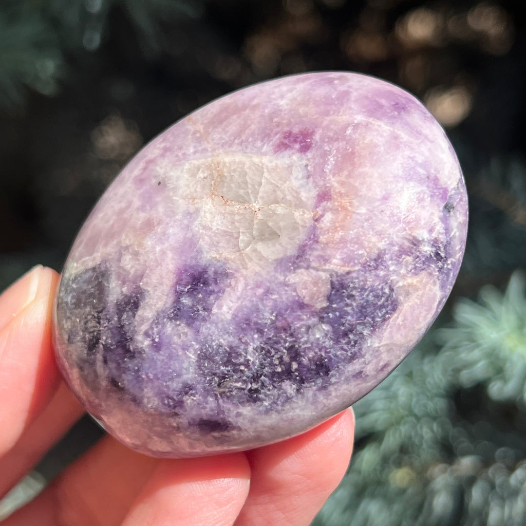 Lepidolit palmstone m6, druzy.ro, cristale 1