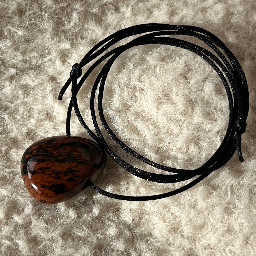 Colier pandantiv obsidian mahon DROP, pietre semipretioase - druzy.ro 3 