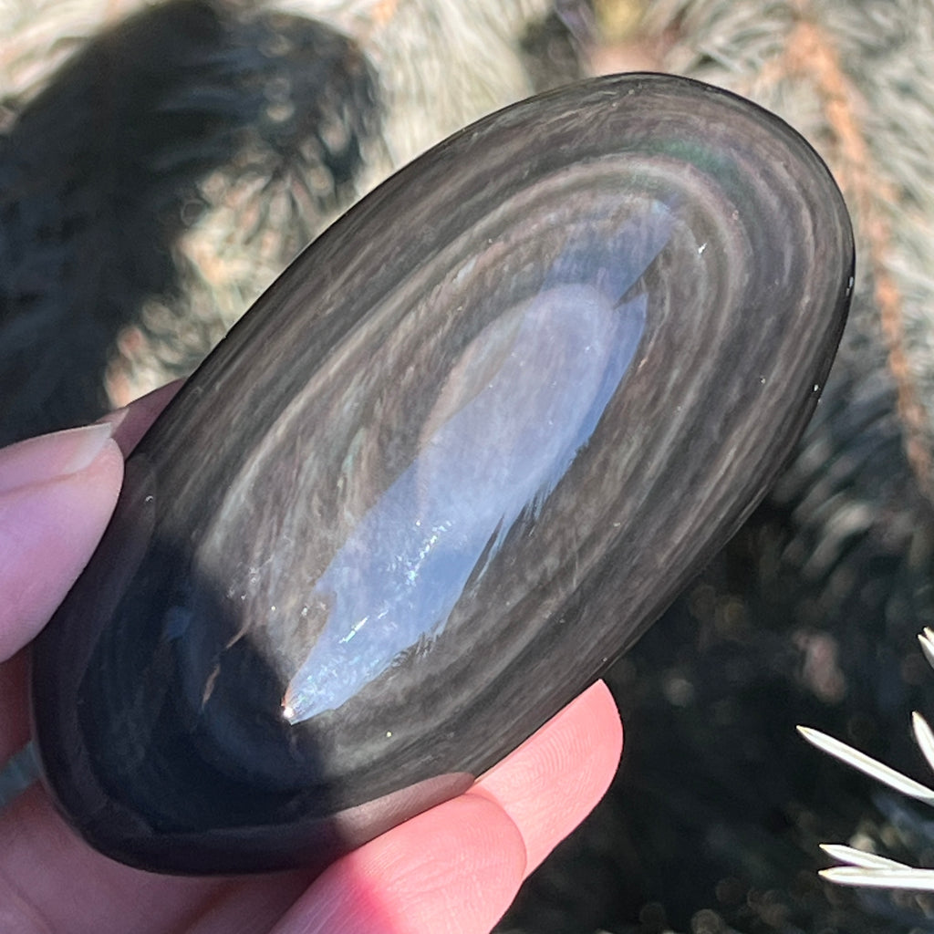 Obsidian argintiu palmstone model 7, pietre semipretioase - druzy.ro 3 