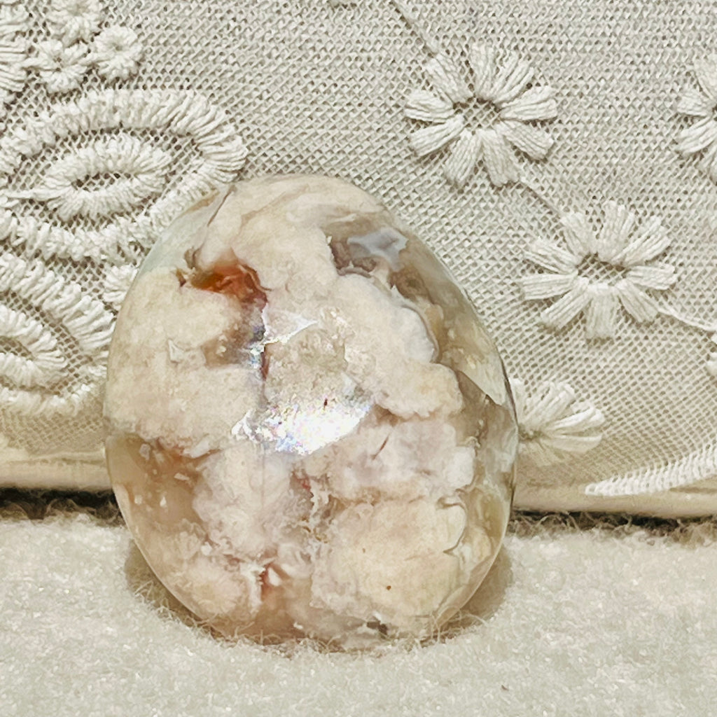 Palmstone agat coral floare gri m8, druzy.ro, cristale 1