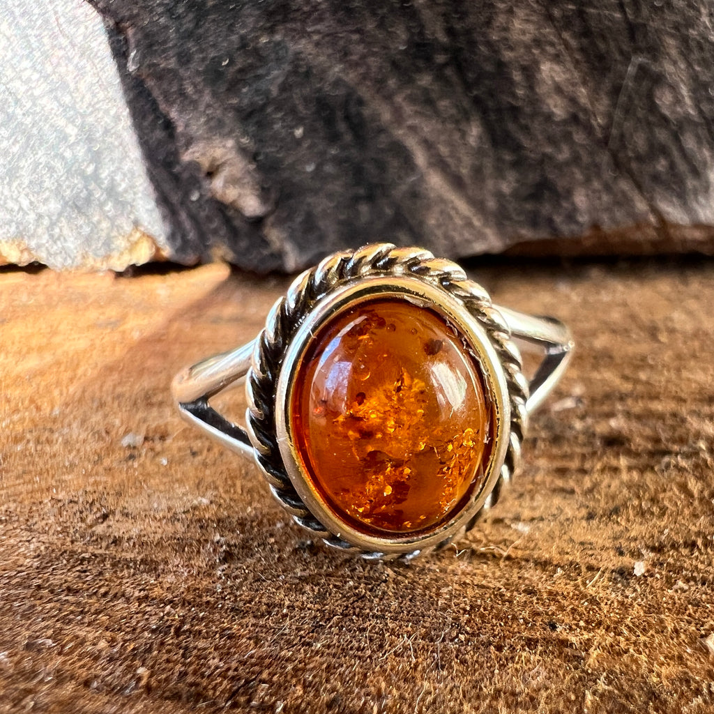 Inel argint cu chihlimbar Amber15, pietre semipretioase - druzy.ro 1 