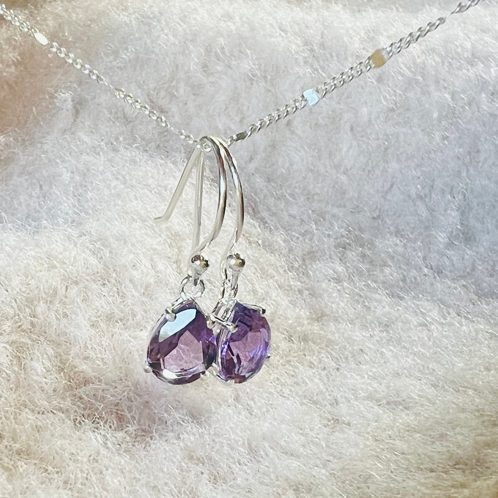 Cercei ametist argint 9 mm Pear, druzy.ro, pietre semipretioase 3