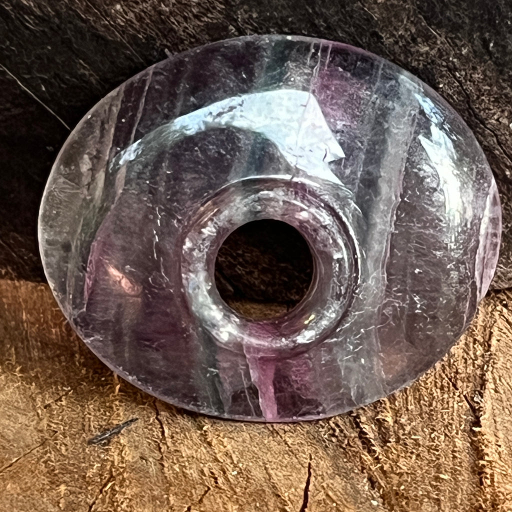Pandantiv piatra pi donut fluorit curcubeu Oval, pietre semipretioase - druzy.ro 2 