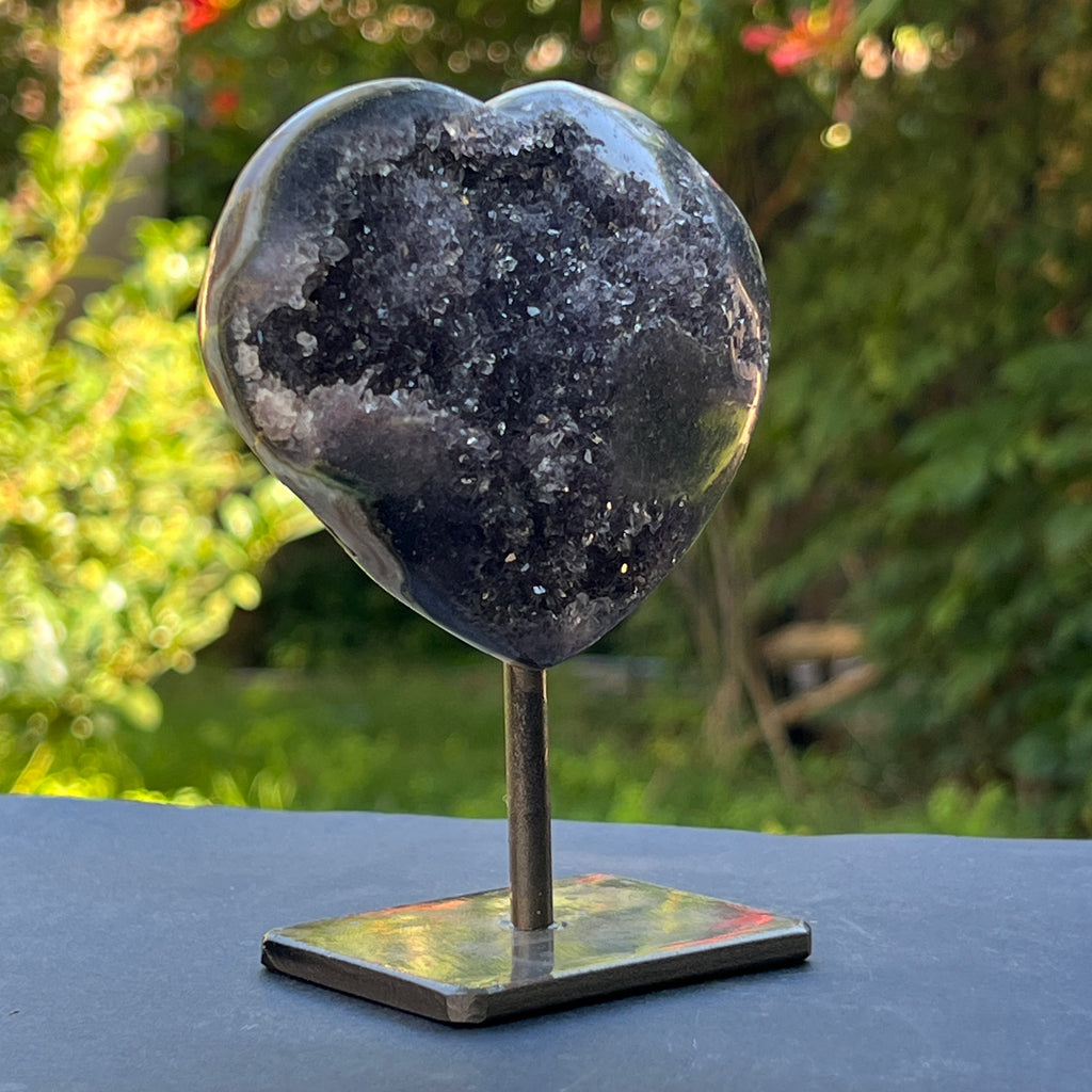 Inima ametist stand model 1, calitate +AAA, geoda ametist Urguay, pietre semipretioase - druzy.ro 3 