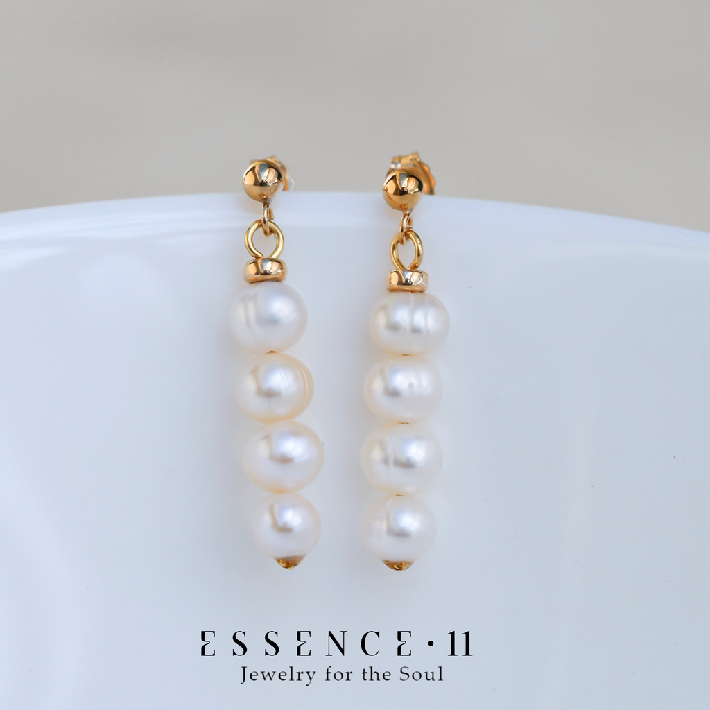 Cercei perle naturale, aur filat - Soul Pearl #7, pietre semipretioase - druzy.ro 6 