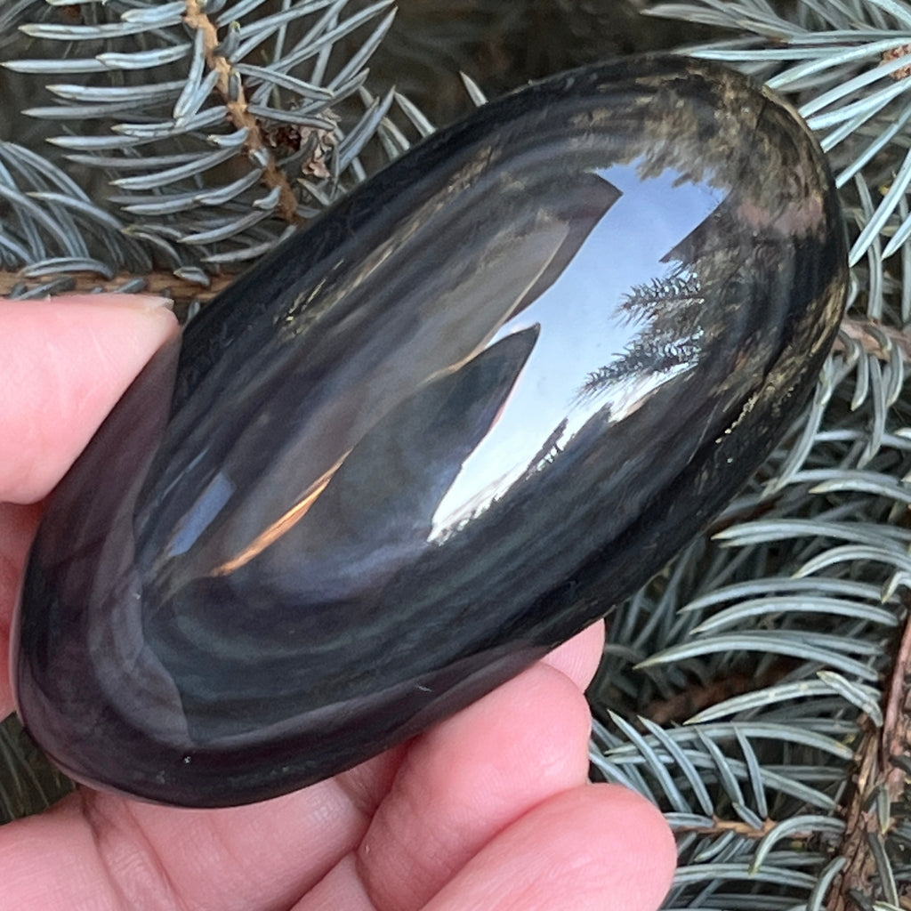 Obsidian argintiu palmstone model 7, pietre semipretioase - druzy.ro 11 