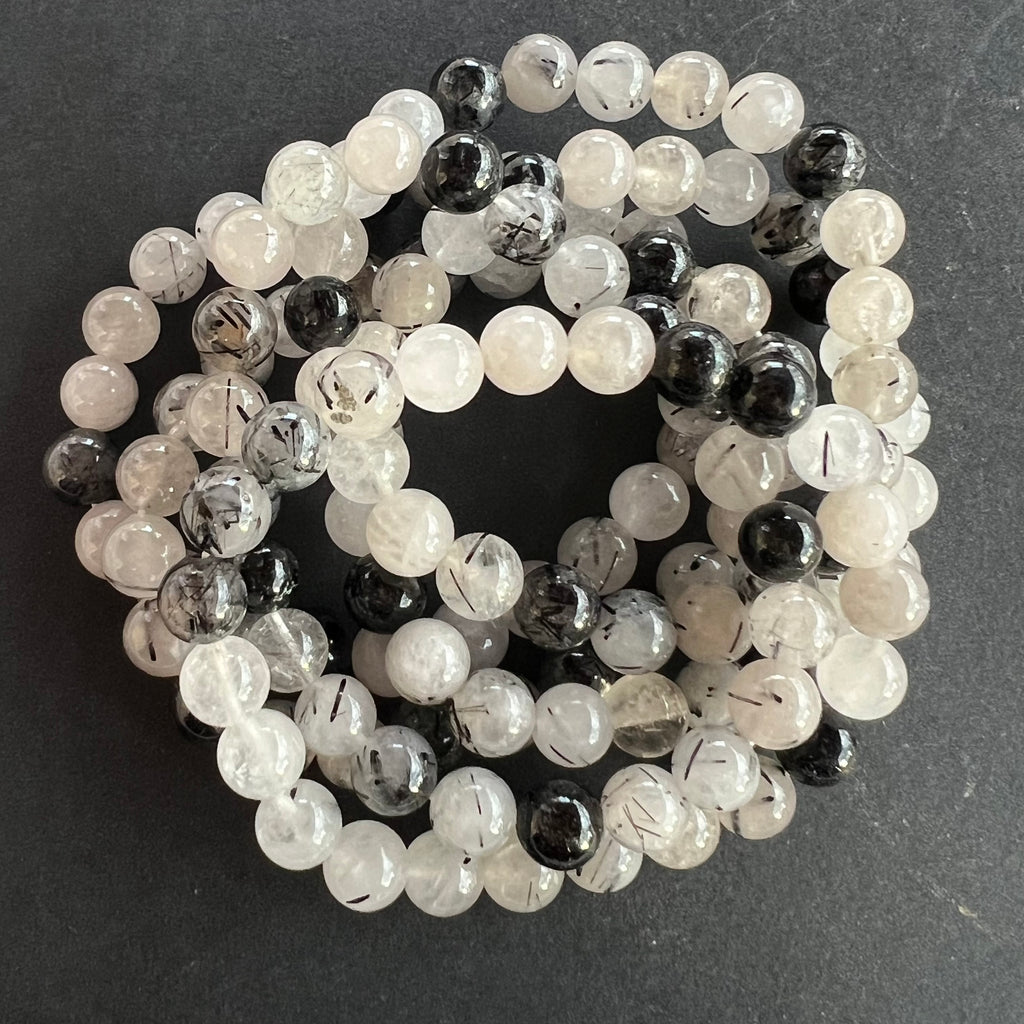 Bratara turmalina neagra in cuart 8 mm, druzy.ro, cristale 3