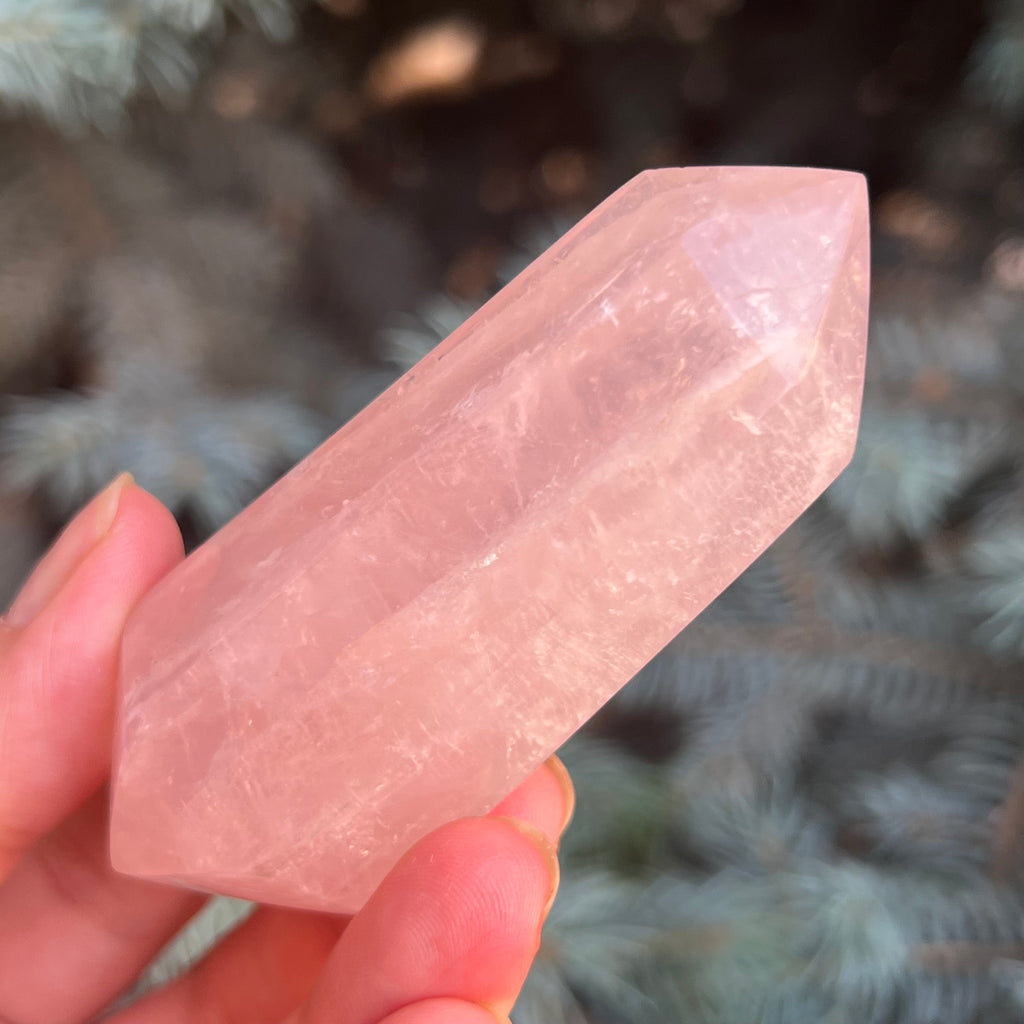 Dublu varf cuart roz model 1 din Madagascar, pietre semipretioase - druzy.ro 2