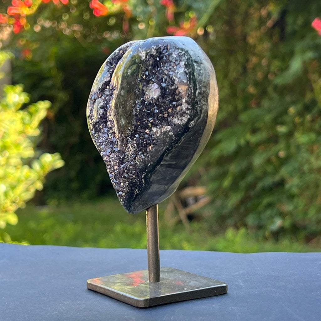 Inima ametist stand model 6, calitate +AAA, geoda ametist Urguay, pietre semipretioase - druzy.ro 3 