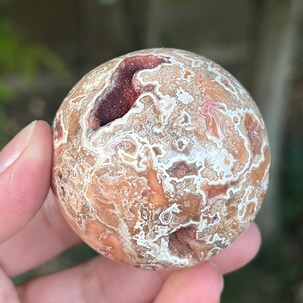 Sfera agat Crazy Lace | Model 14, pietre semipretioase - druzy.ro 7 