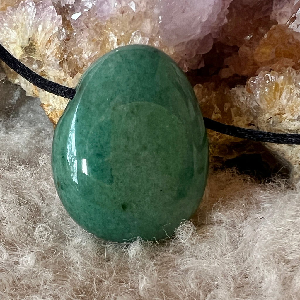 Colier pandantiv aventurin verde DROP, pietre semipretioase - druzy.ro 2 