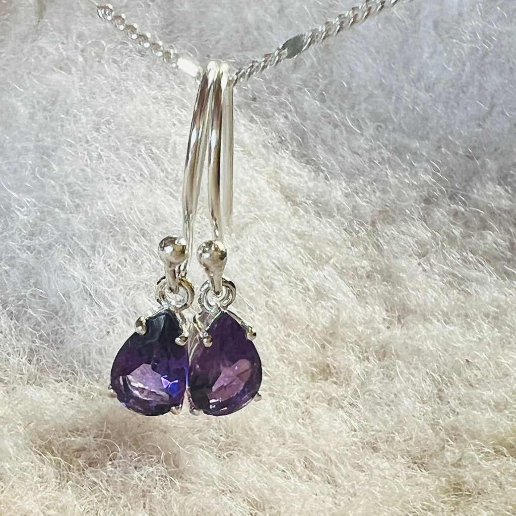 Cercei ametist argint 8 mm Pear, druzy.ro, pietre semipretioase 1