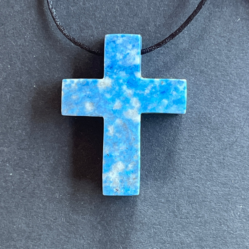 Pandantiv cruce lapis lazuli, pietre semipretioase - druzy.ro 1 