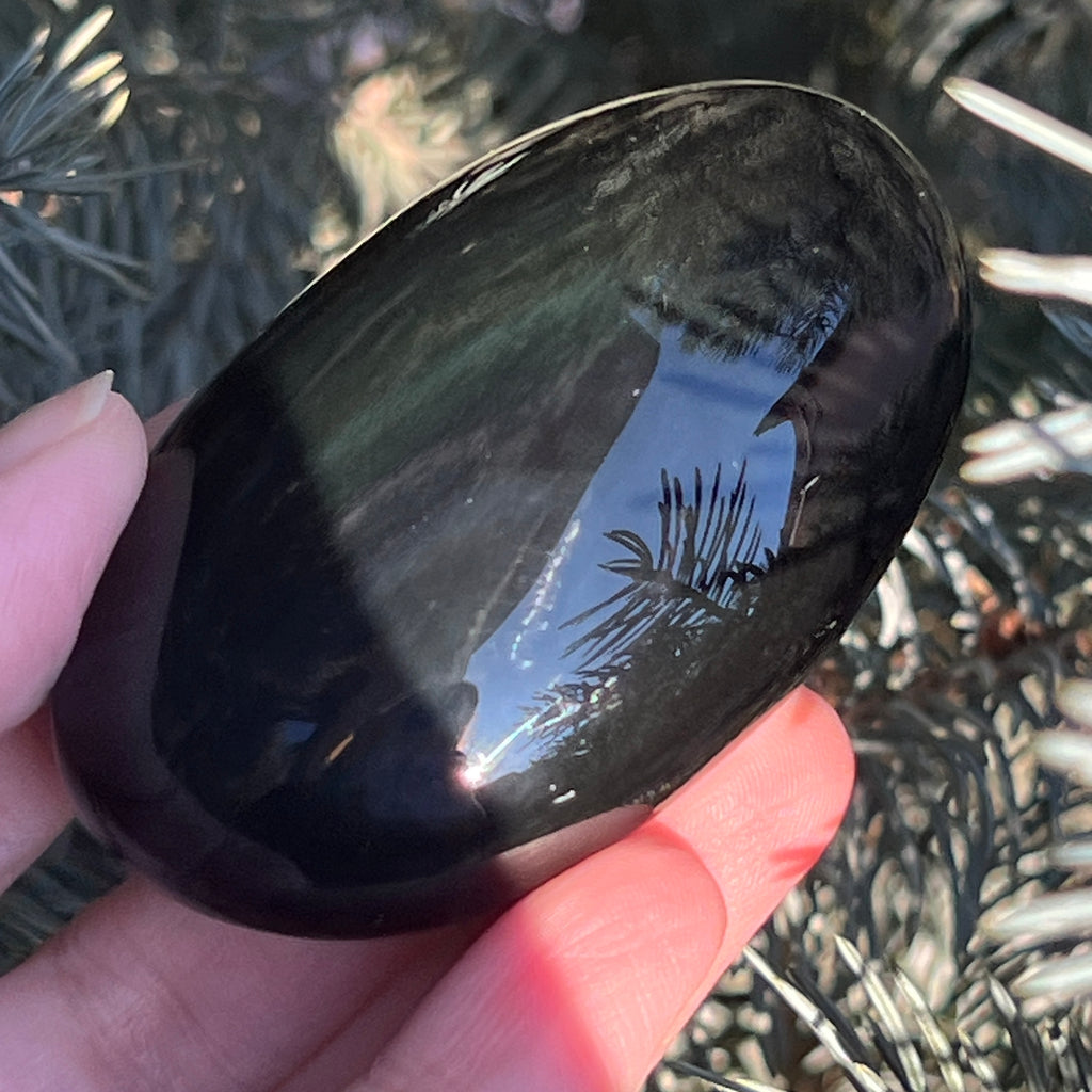 Obsidian curcubeu palmstone model 6, pietre semipretioase - druzy.ro 7 