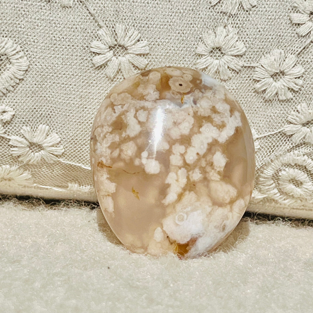 Palmstone agat coral floare rosu m6, druzy.ro, cristale 1