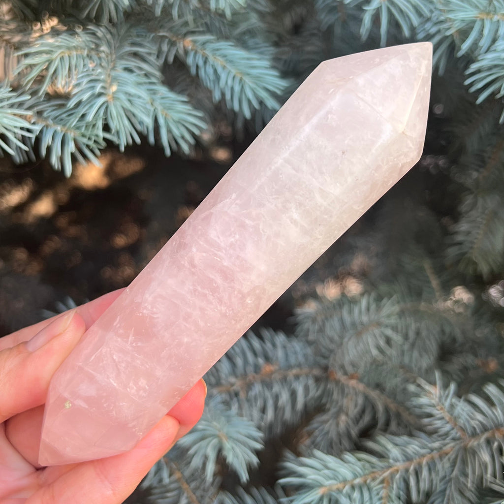 Dublu varf cuart roz model 6 din Madagascar, pietre semipretioase - druzy.ro 5