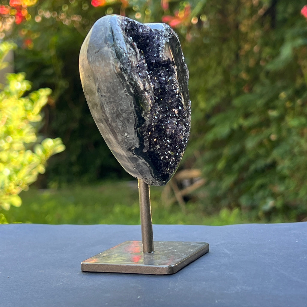 Inima ametist stand model 6, calitate +AAA, geoda ametist Urguay, pietre semipretioase - druzy.ro 2 