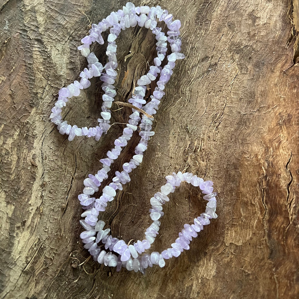 Colier lung chipsuri ametist lavanda, druzy.ro, pietre semipretioase 2