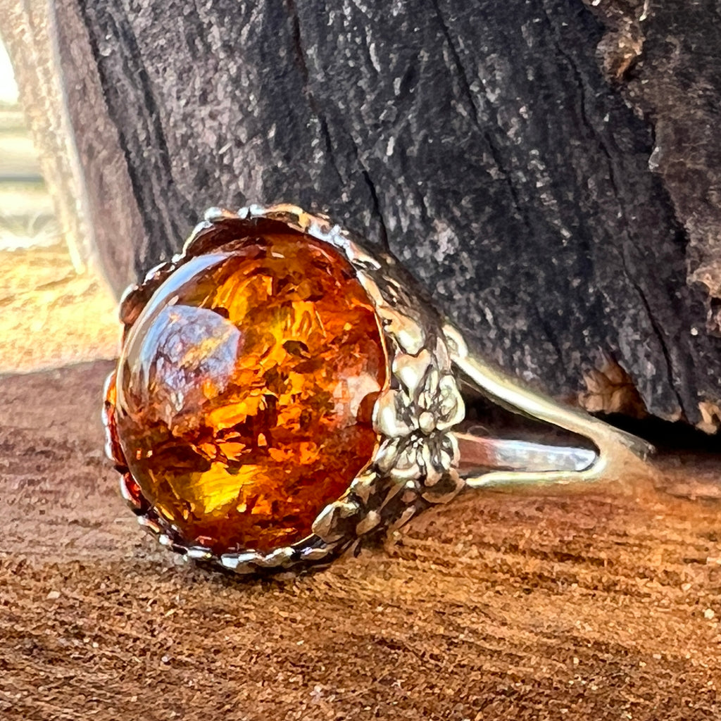 Inel argint cu chihlimbar Amber4, pietre semipretioase - druzy.ro 1 