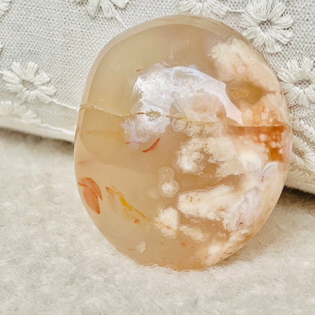 Palmstone agat coral floare rosu m25, druzy.ro, cristale 1