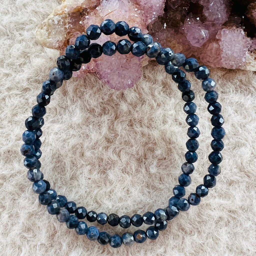 Bratara safir fatetata 4 mm, pietre semipretioase, DRUZY.RO 1