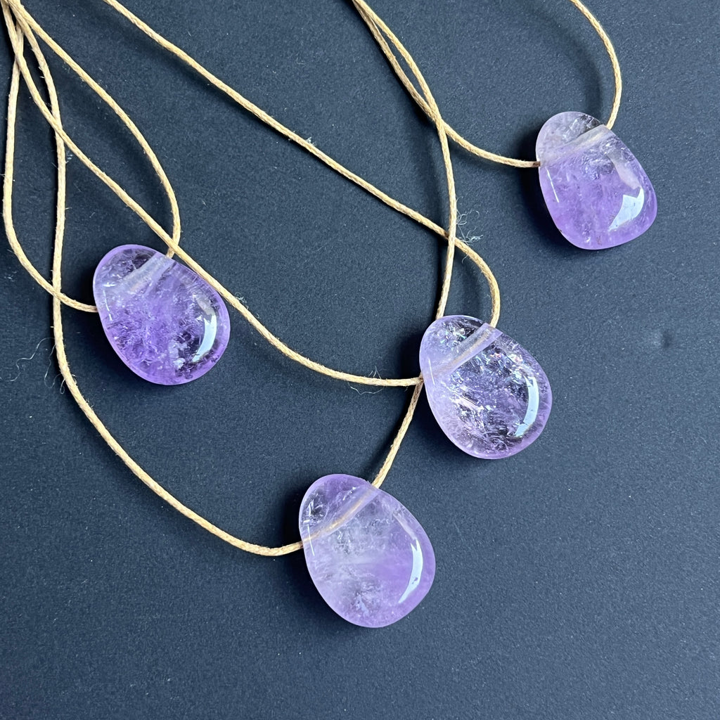 Colier pandantiv ametist DROP, pietre semipretioase - druzy.ro 1 