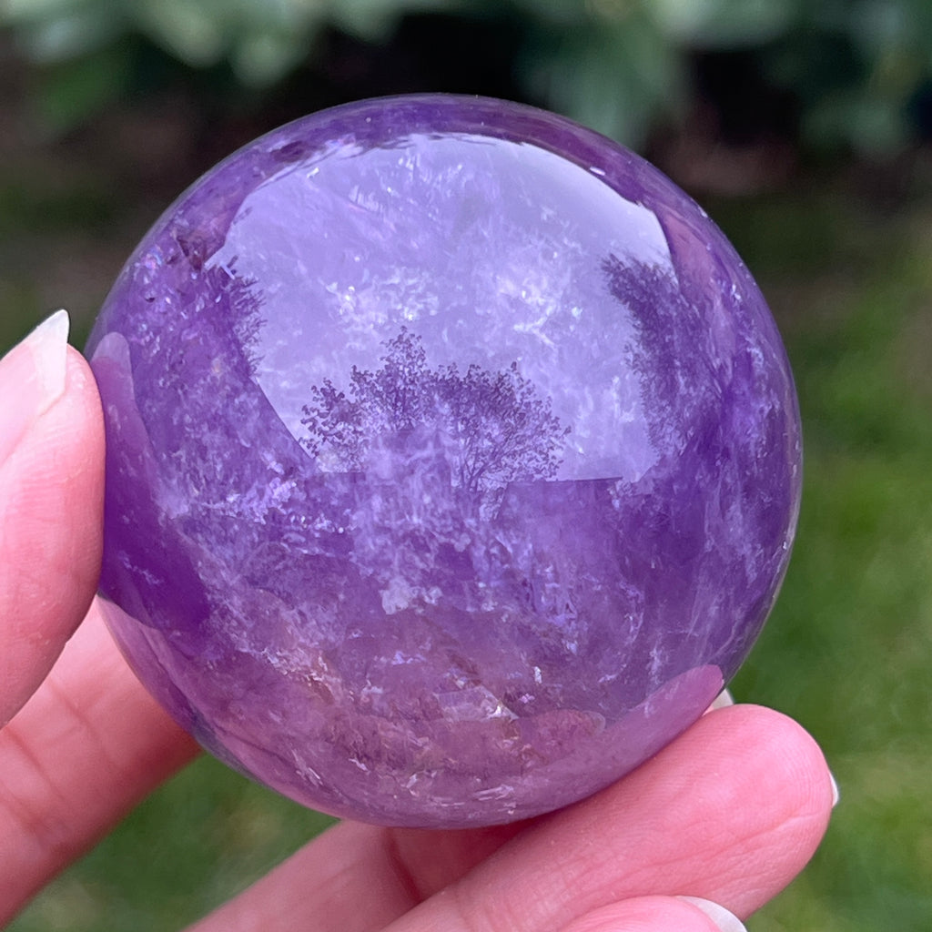 Sfera ametist AA din Brazilia model 3, pietre semipretioase - druzy.ro 2 