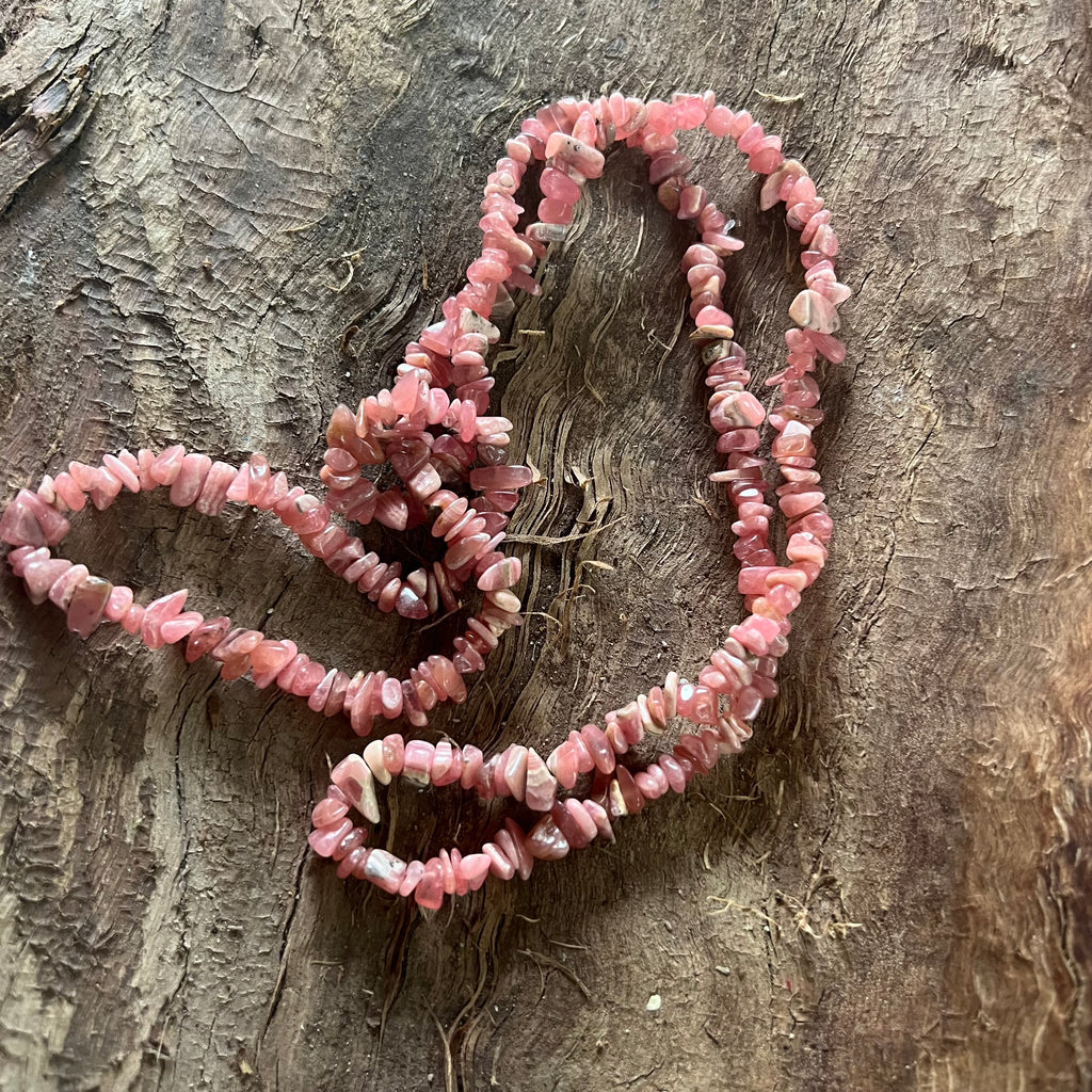 Colier lung chipsuri rodocrozit, druzy.ro, pietre semipretioase 5