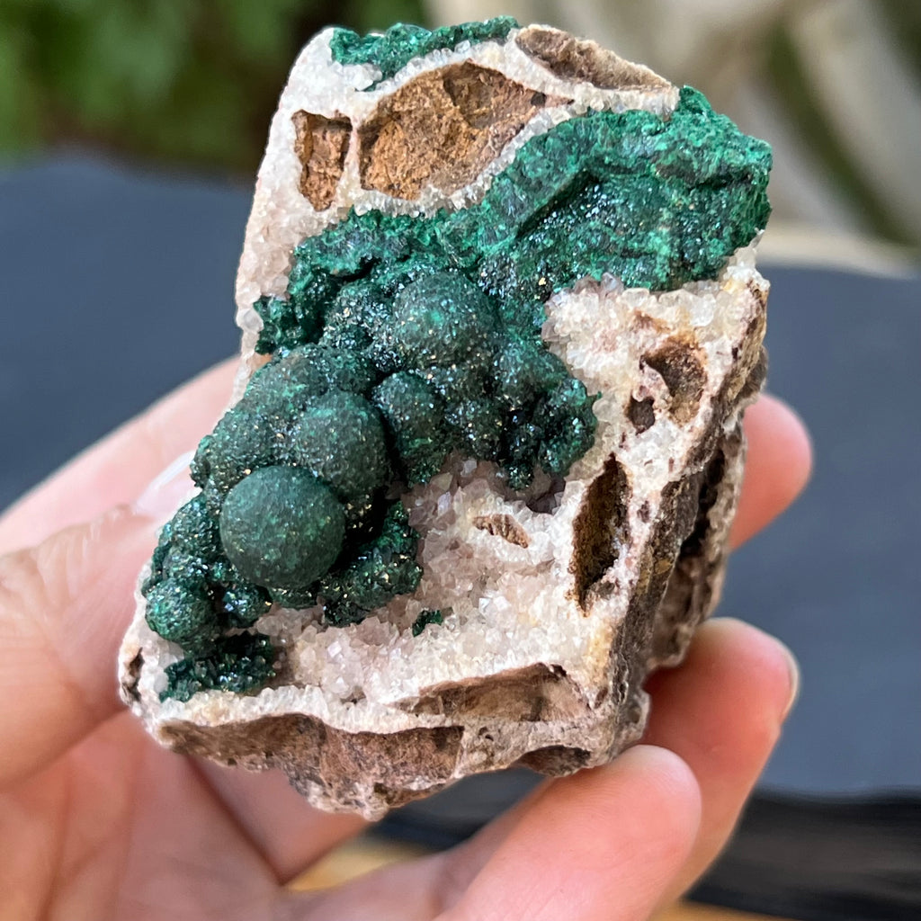 Malachit in matrix cuart si dolomit din Congo model 5, druzy.ro, pietre semipretioase 4