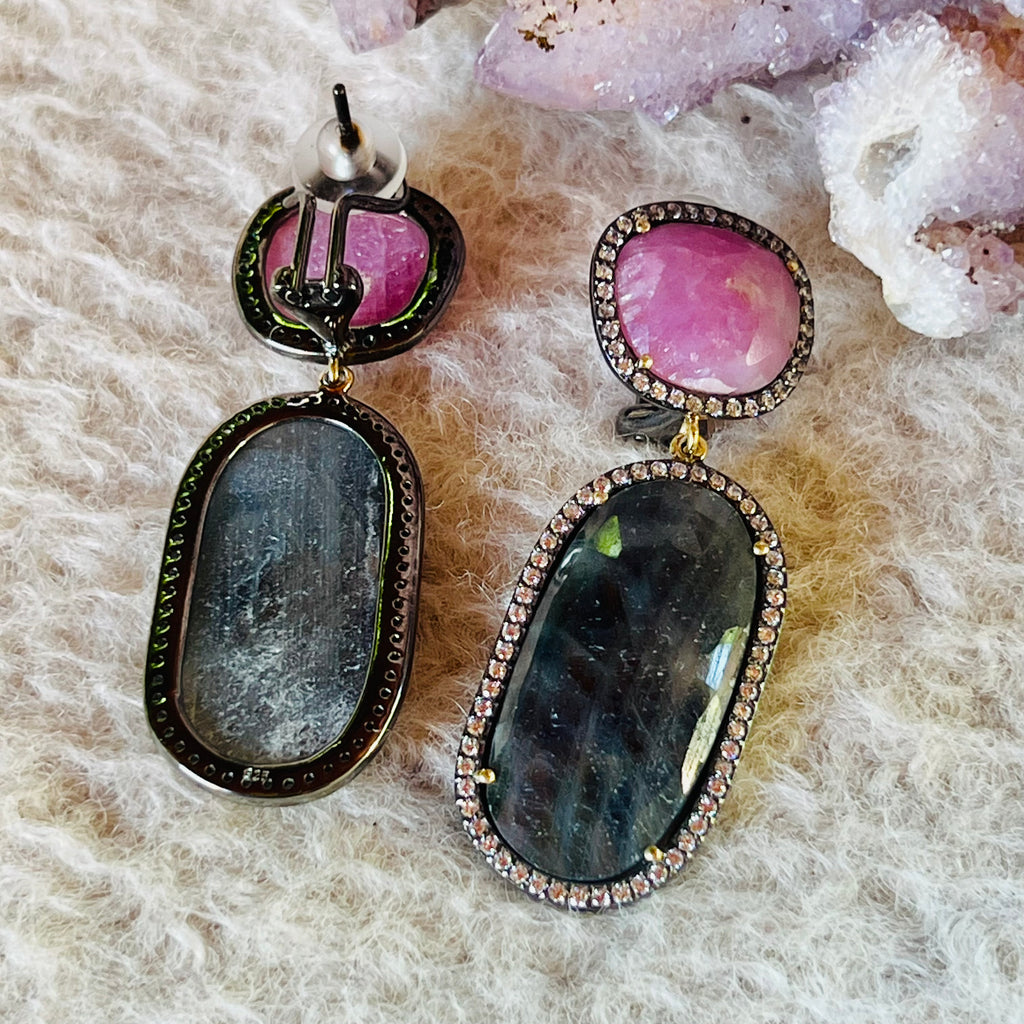 Cercei safir Wisdom model 3, druzy.ro, pietre semipretioase 2