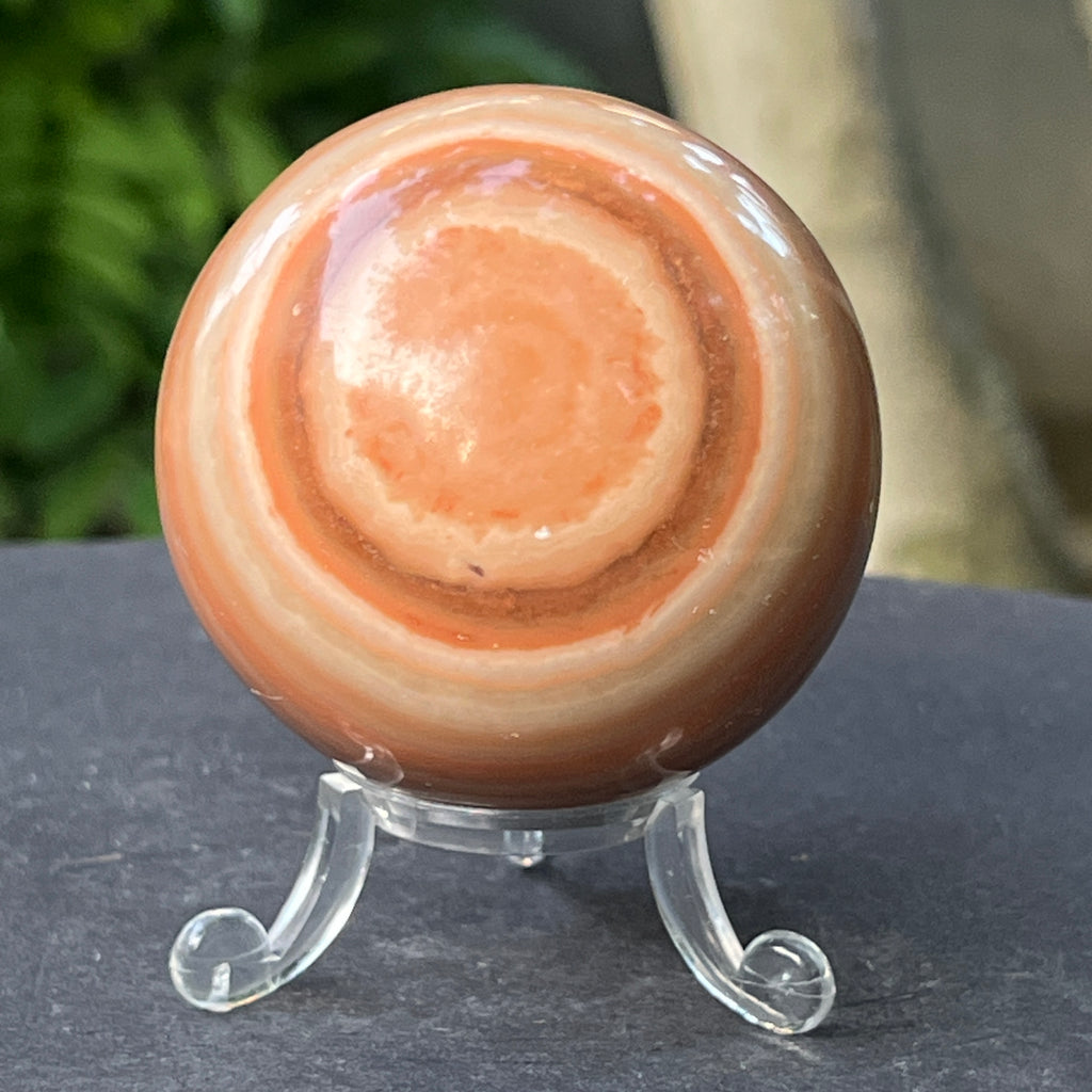 Sferă de onix portocaliu dungat  | Model 3, pietre semipretioase - druzy.ro 3 