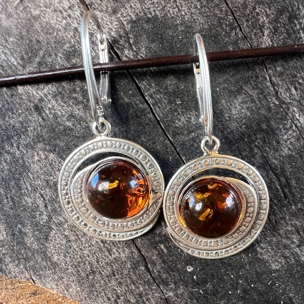 Cercei argint cu chihlimbar Amber11, pietre semipretioase - druzy.ro 2 