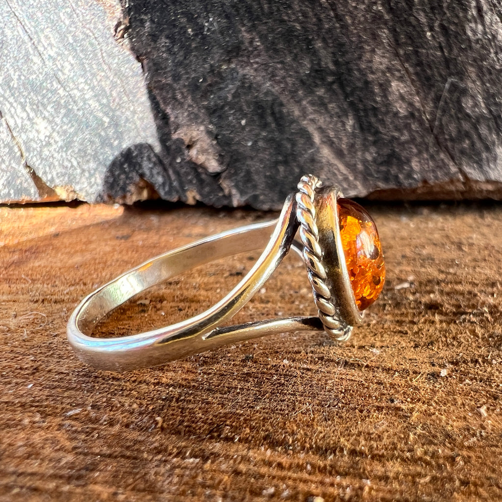 Inel argint cu chihlimbar Amber15, pietre semipretioase - druzy.ro 2 