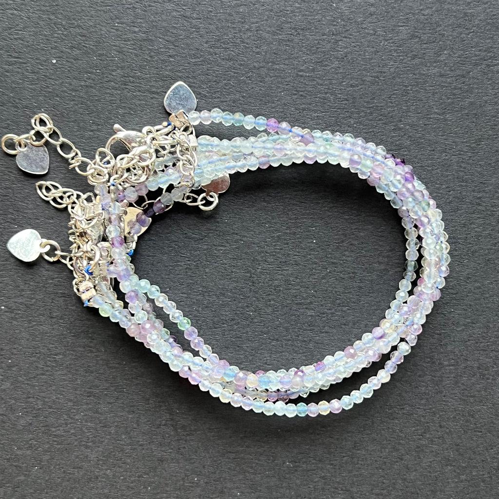Bratara fluorit curcubeu 2mm reglabila, pietre semipretioase, DRUZY.RO 3
