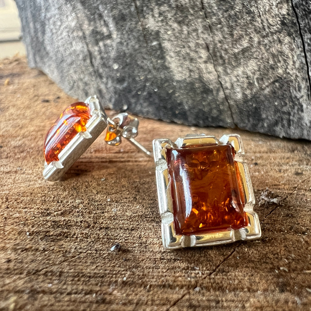 Cercei argint cu chihlimbar Amber21, pietre semipretioase - druzy.ro 2 