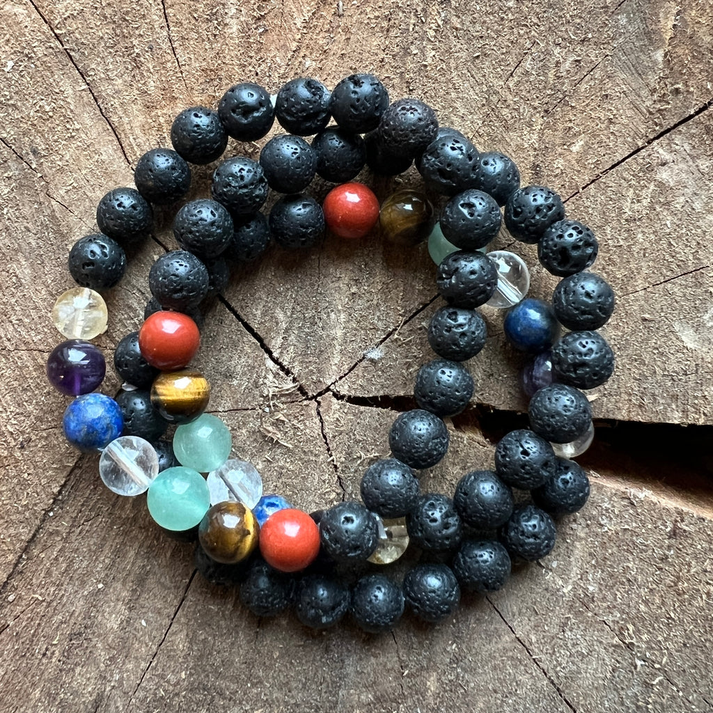Bratara bazalt 7 chakre sfere 8 mm, pietre semipretioase - druzy.ro 4 