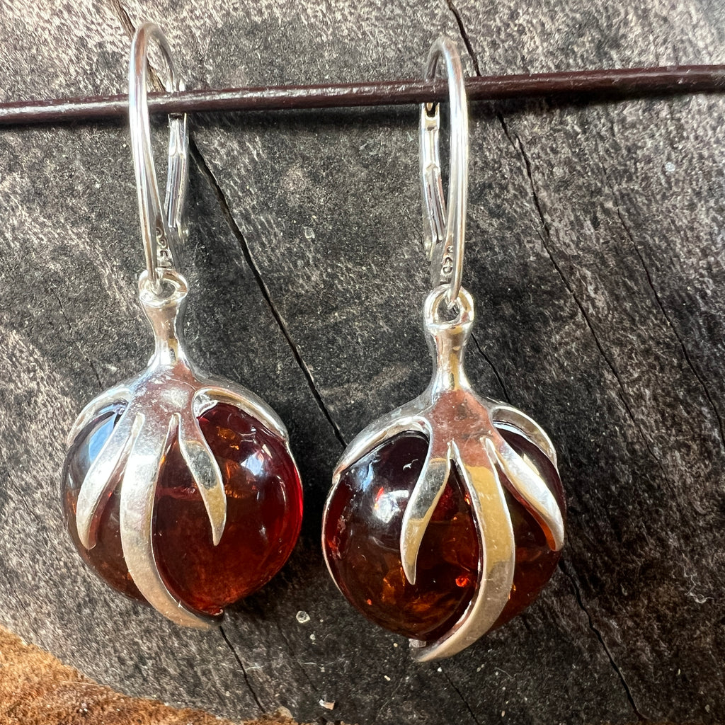 Cercei argint cu chihlimbar Amber8, pietre semipretioase - druzy.ro 3 