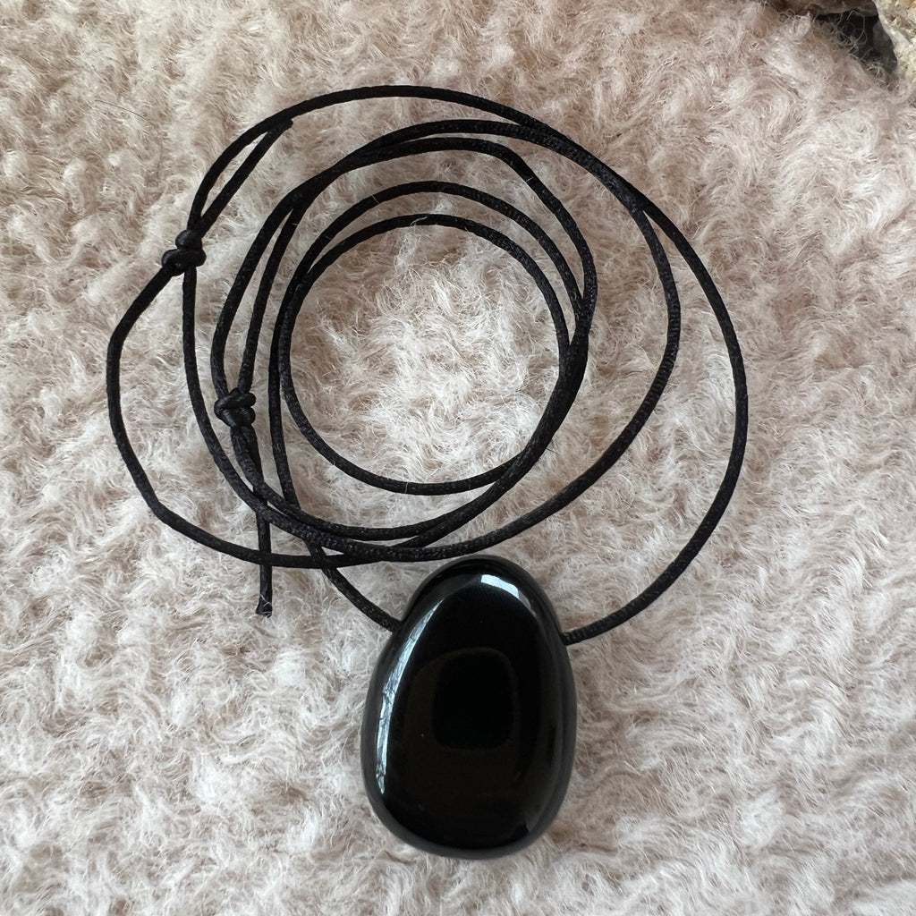 Colier pandantiv onix negru DROP, pietre semipretioase - druzy.ro 3 