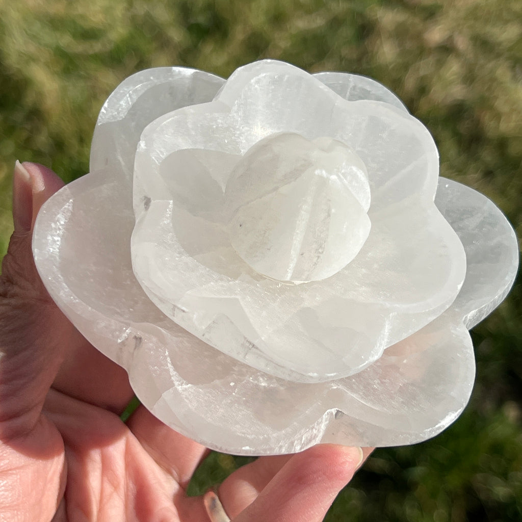 Selenit forma floare de lotus, pietre semipretioase - druzy.ro 8 