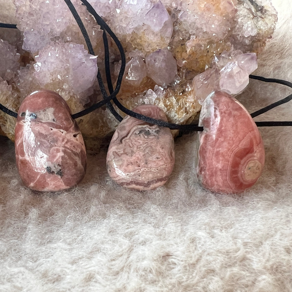 Colier pandantiv rodocrozit DROP, pietre semipretioase - druzy.ro 2 