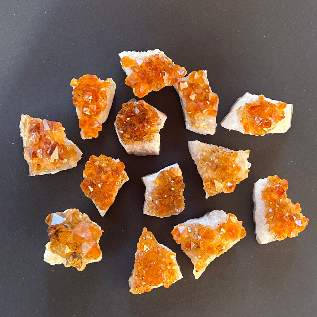 Cluster citrin 3 -3.5 cm, piatra bruta citrin, druzy.ro, cristale 3
