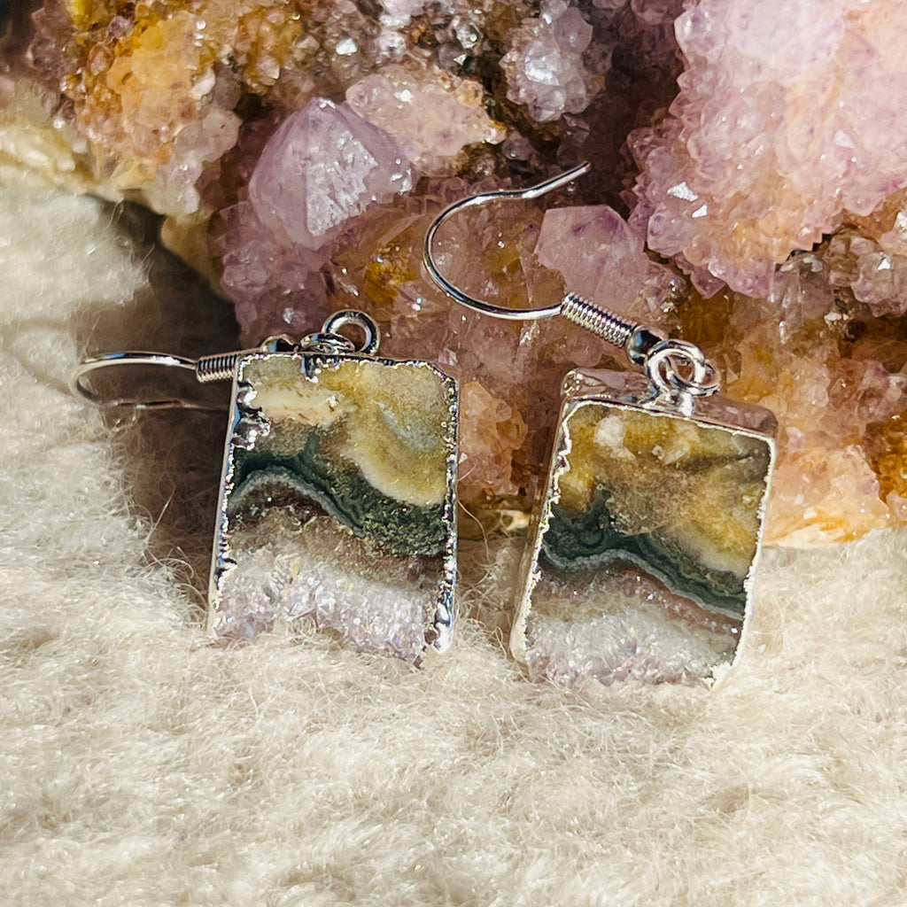 Cercei felii ametist argint Brazilia model3A, druzy.ro, cristale 1