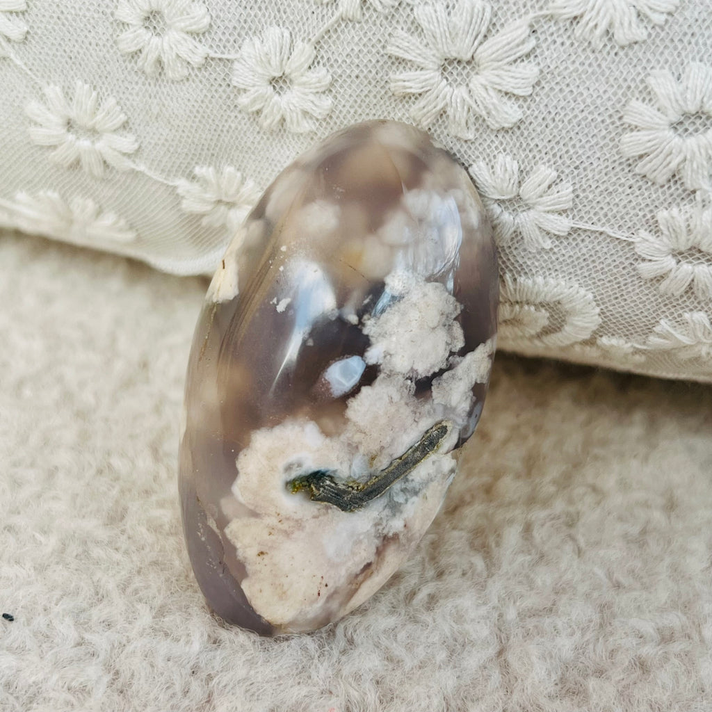 Palmstone agat coral floare verde m19, druzy.ro, cristale 3